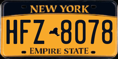 NY license plate HFZ8078