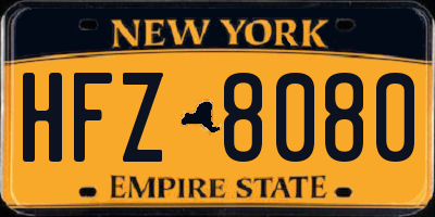 NY license plate HFZ8080