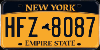 NY license plate HFZ8087