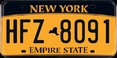 NY license plate HFZ8091