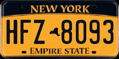 NY license plate HFZ8093