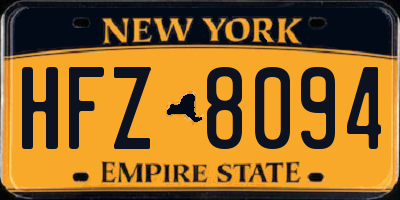 NY license plate HFZ8094