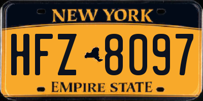 NY license plate HFZ8097