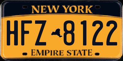 NY license plate HFZ8122