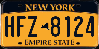 NY license plate HFZ8124