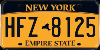 NY license plate HFZ8125