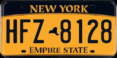 NY license plate HFZ8128