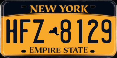 NY license plate HFZ8129