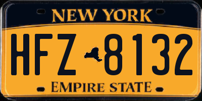 NY license plate HFZ8132