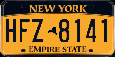 NY license plate HFZ8141