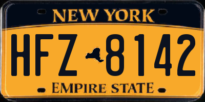 NY license plate HFZ8142