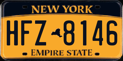 NY license plate HFZ8146