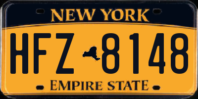 NY license plate HFZ8148