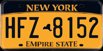 NY license plate HFZ8152