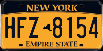 NY license plate HFZ8154