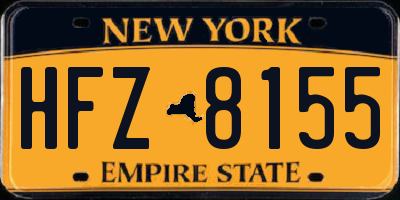 NY license plate HFZ8155