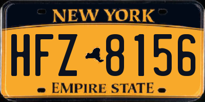NY license plate HFZ8156