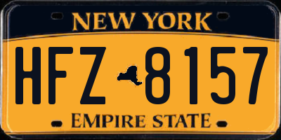 NY license plate HFZ8157