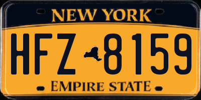NY license plate HFZ8159