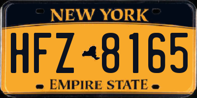 NY license plate HFZ8165