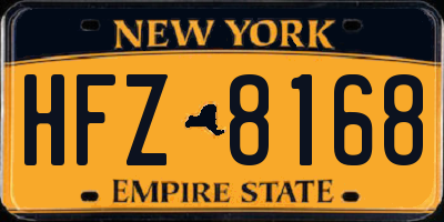 NY license plate HFZ8168