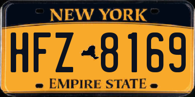 NY license plate HFZ8169