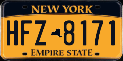 NY license plate HFZ8171