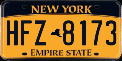 NY license plate HFZ8173