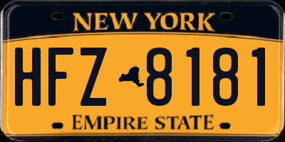 NY license plate HFZ8181