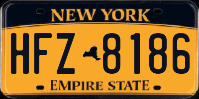 NY license plate HFZ8186