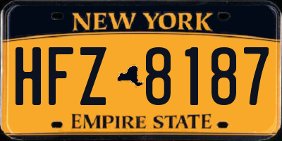 NY license plate HFZ8187