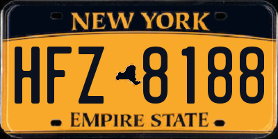 NY license plate HFZ8188