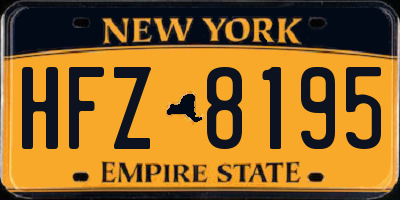 NY license plate HFZ8195