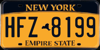 NY license plate HFZ8199