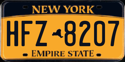 NY license plate HFZ8207
