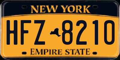 NY license plate HFZ8210