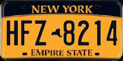 NY license plate HFZ8214