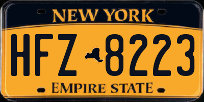 NY license plate HFZ8223