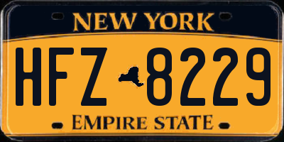 NY license plate HFZ8229