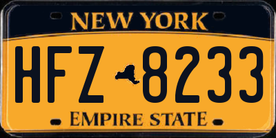 NY license plate HFZ8233