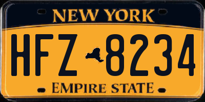 NY license plate HFZ8234