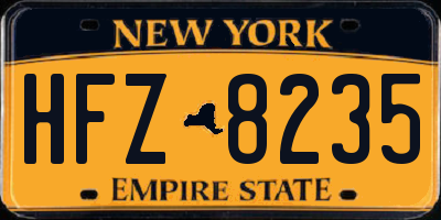 NY license plate HFZ8235