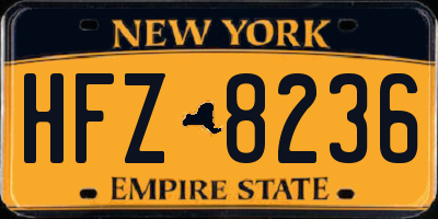 NY license plate HFZ8236