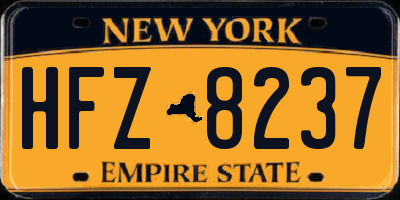 NY license plate HFZ8237