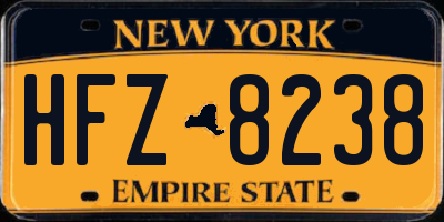 NY license plate HFZ8238