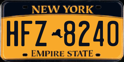 NY license plate HFZ8240