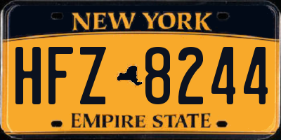 NY license plate HFZ8244