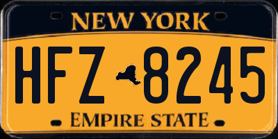 NY license plate HFZ8245