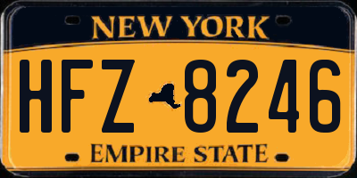 NY license plate HFZ8246