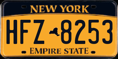 NY license plate HFZ8253